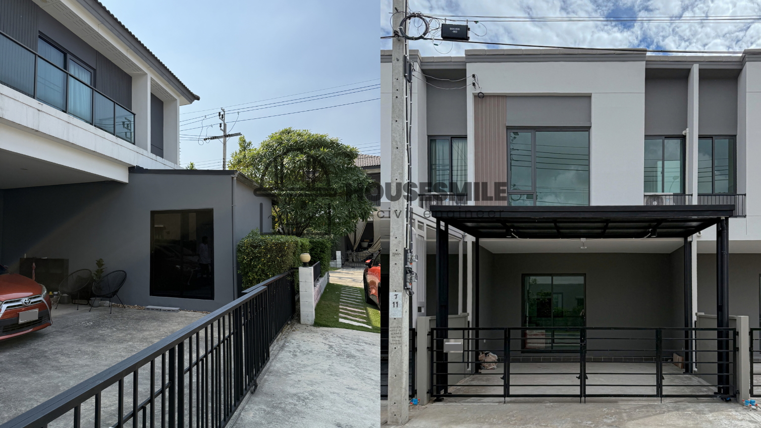 ภาพหน้างาน ต่อเติมบ้าน เปรียบเทียบพื้นที่ระหว่างทาวน์โฮมและบ้านเดี่ยว